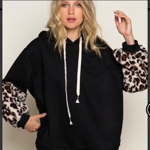 Brand new POL cheetah and black hoodie